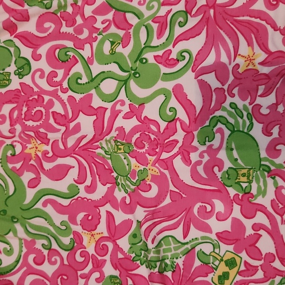 Lilly Pulitzer pink and green sea animal print tunic - Picture 8 of 11